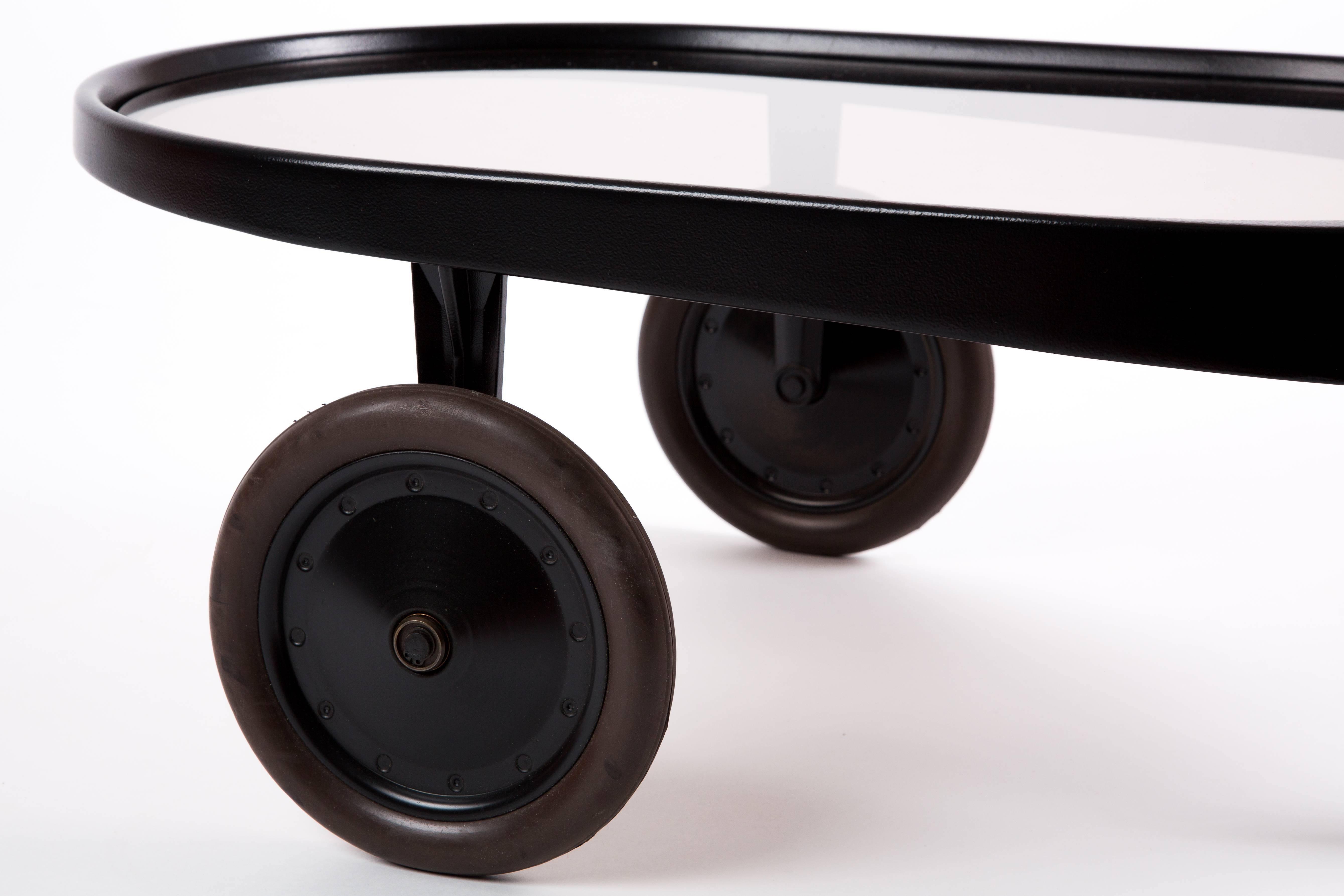 Aluminum Teaserver,  bar cart , by Enzo Mari for Alessi