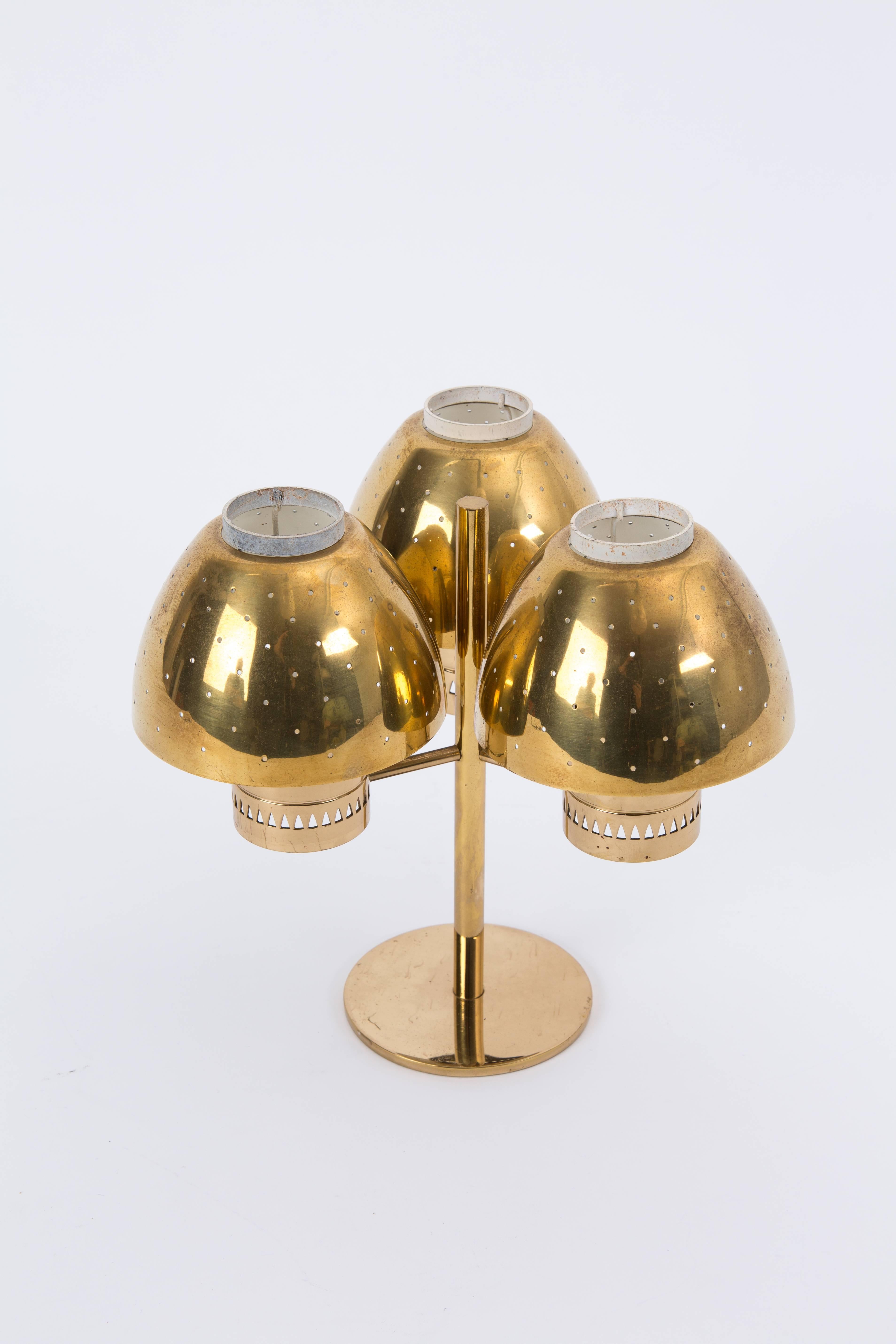Scandinavian Modern HANS AGNE JAKOBSSON tripod brass candle holders