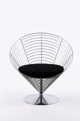 Two Sets of Three Turnable Cones and the Table of Verner Panton Chrome-Plated