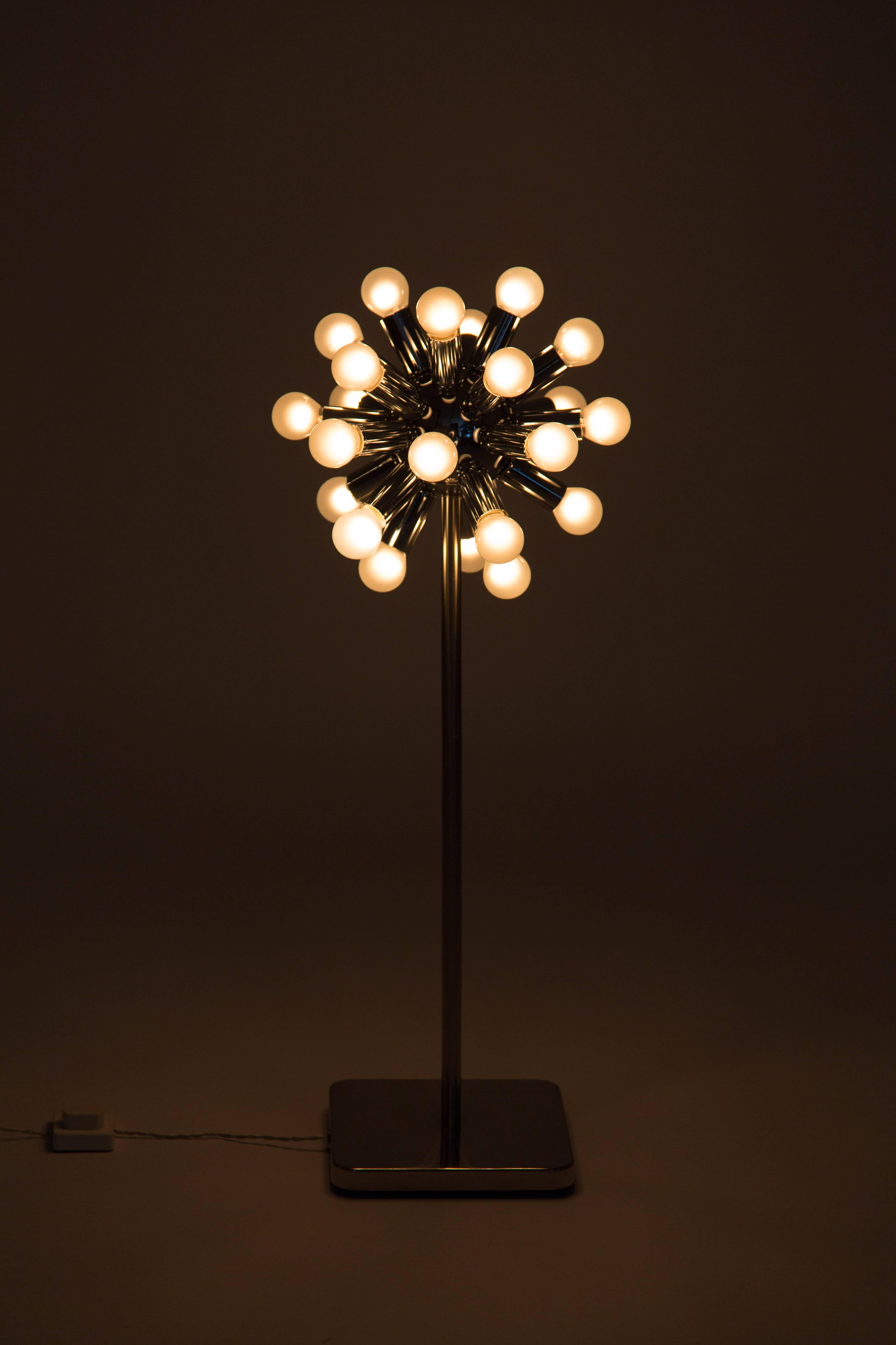 Mid-Century Modern Mid-Century MODERN SPUTNIK FLOOR LAMP in chrome twenty-four-lights 