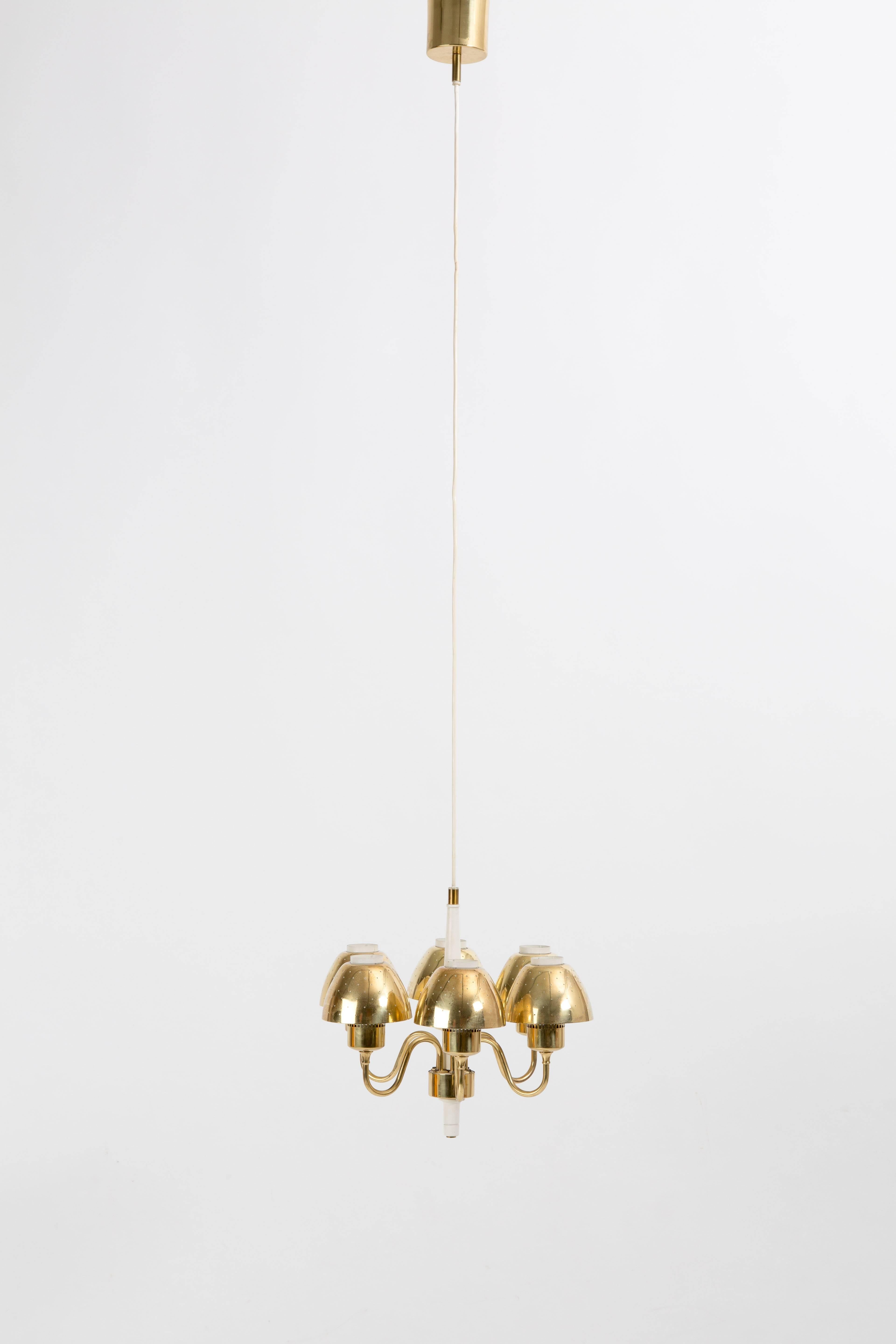 HANS AGNE JAKOBSSON brass pendant with six brass chalices 1