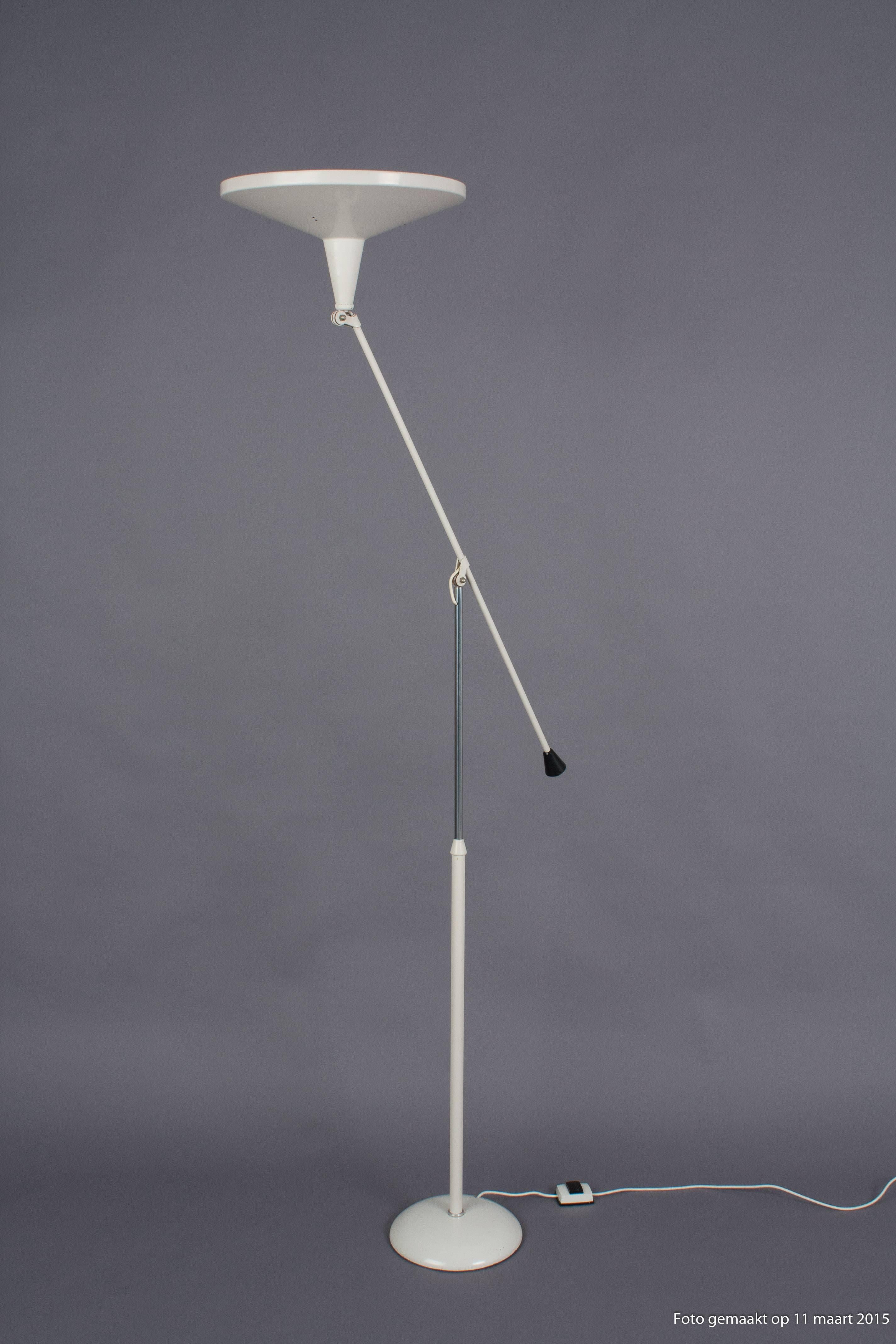 Rietveld Gispen Floor Lamp with Rare Original Diffuser 1