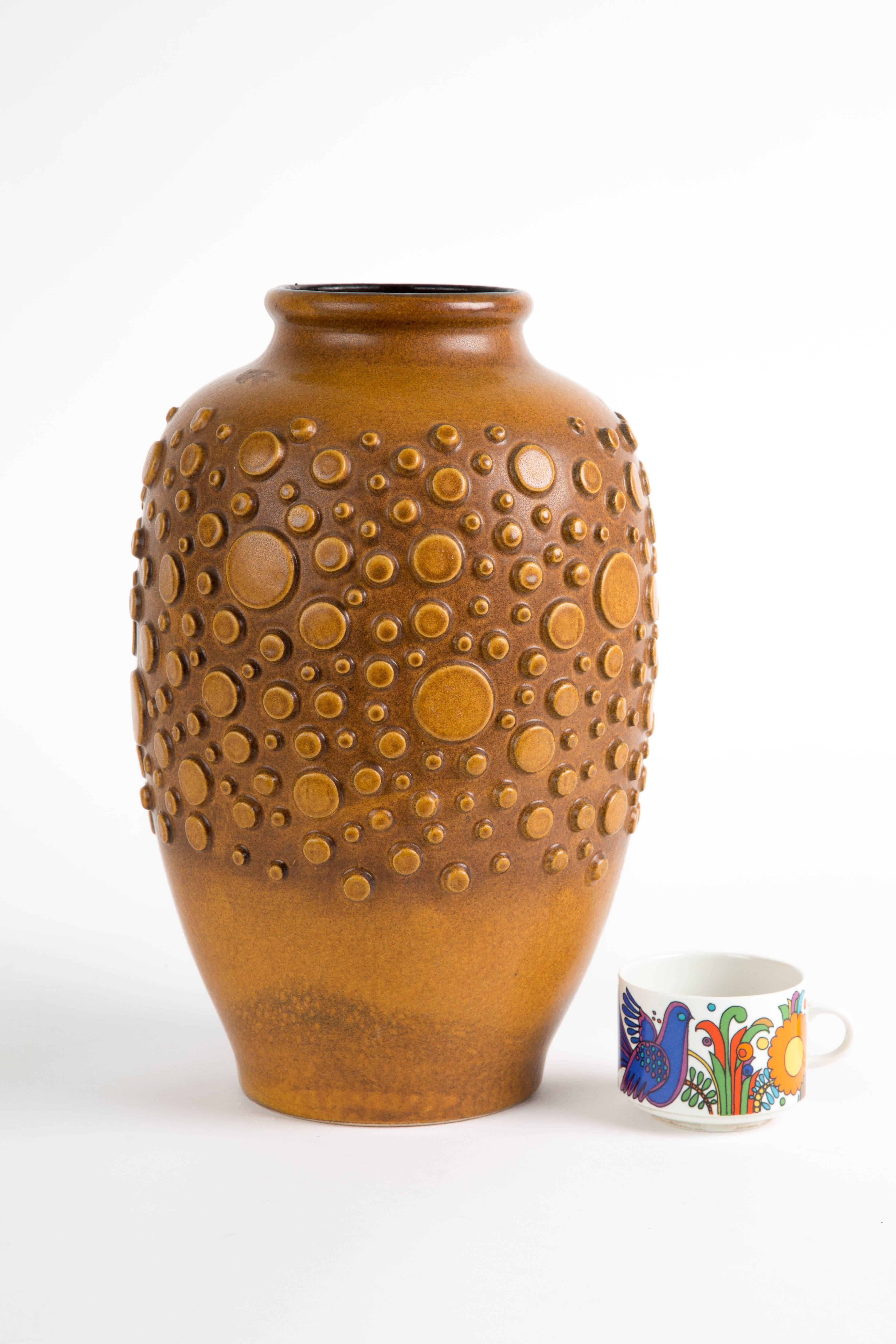 German HUGE BRUTALIST  polka dot vase ceramic For Sale