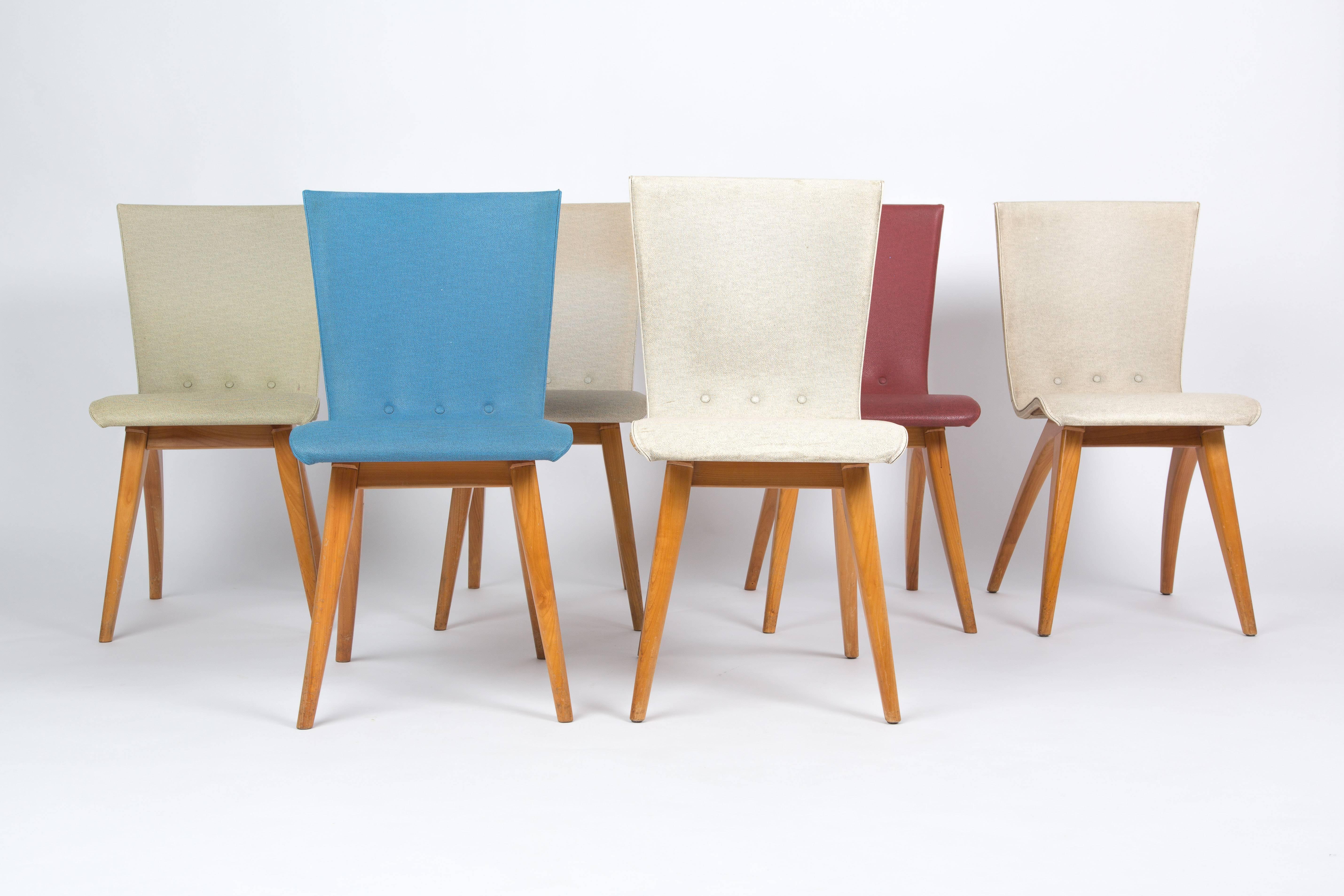 Set of Six Van Os Dutch Chairs In Fair Condition In LA Arnhem, NL