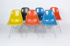 Set of Six Eames Side Shells, in Happy Colors