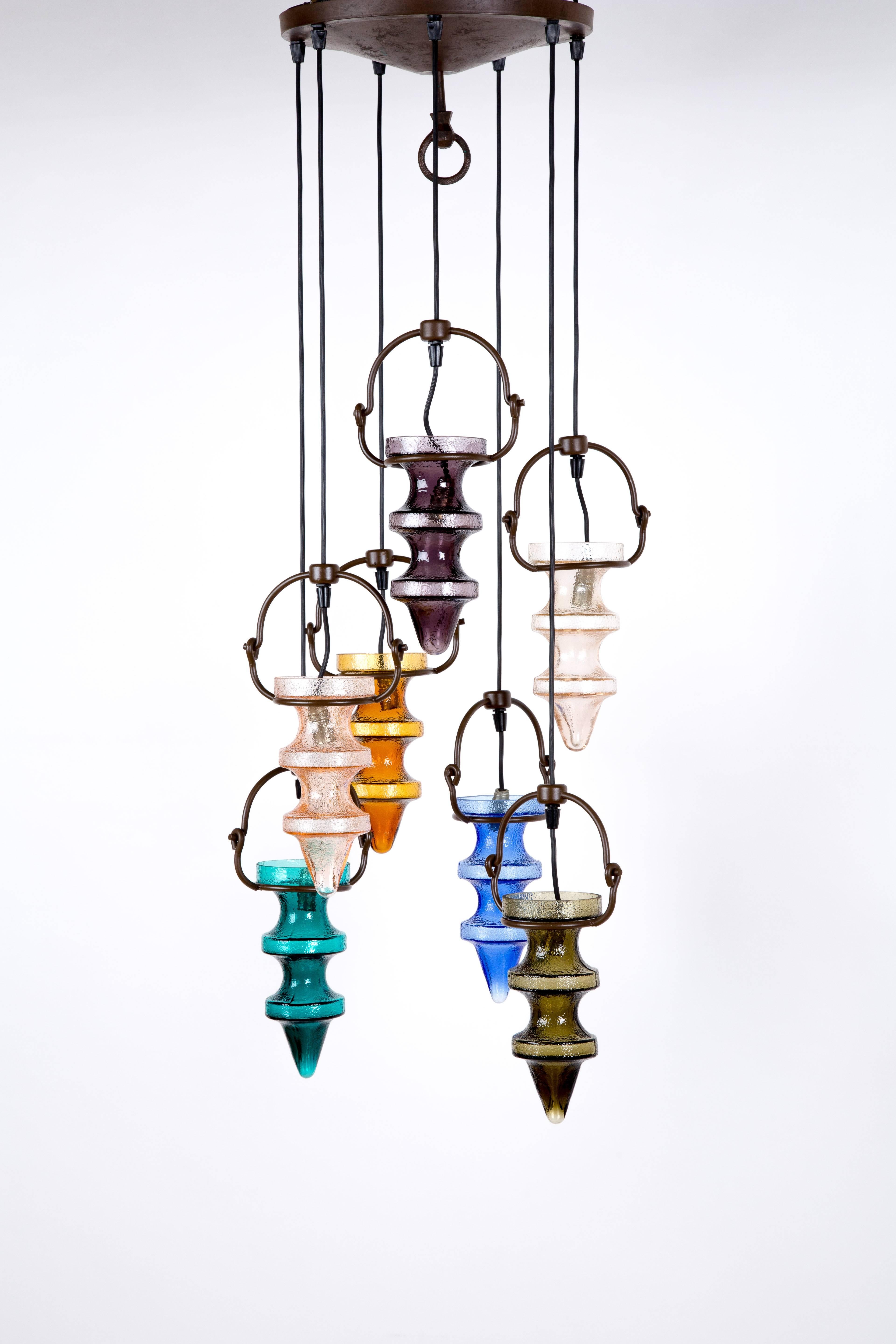 Brass NANNY STILL Stalactites for Dutch RAAK, in seven different colors, top condition