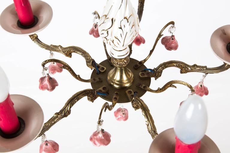 CERAMIC ROSES CHANDELIER, handmade ceramic from France at 1stDibs