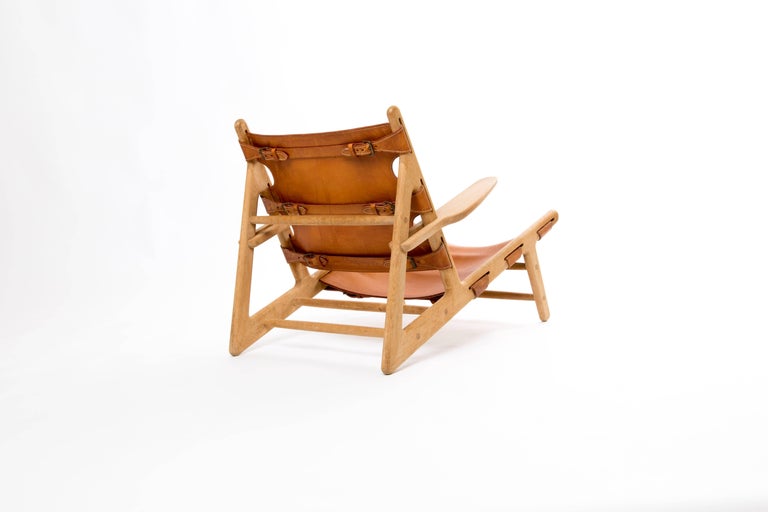 set HUNTING CHAIRS of Mogensen in saddle leather at 1stdibs