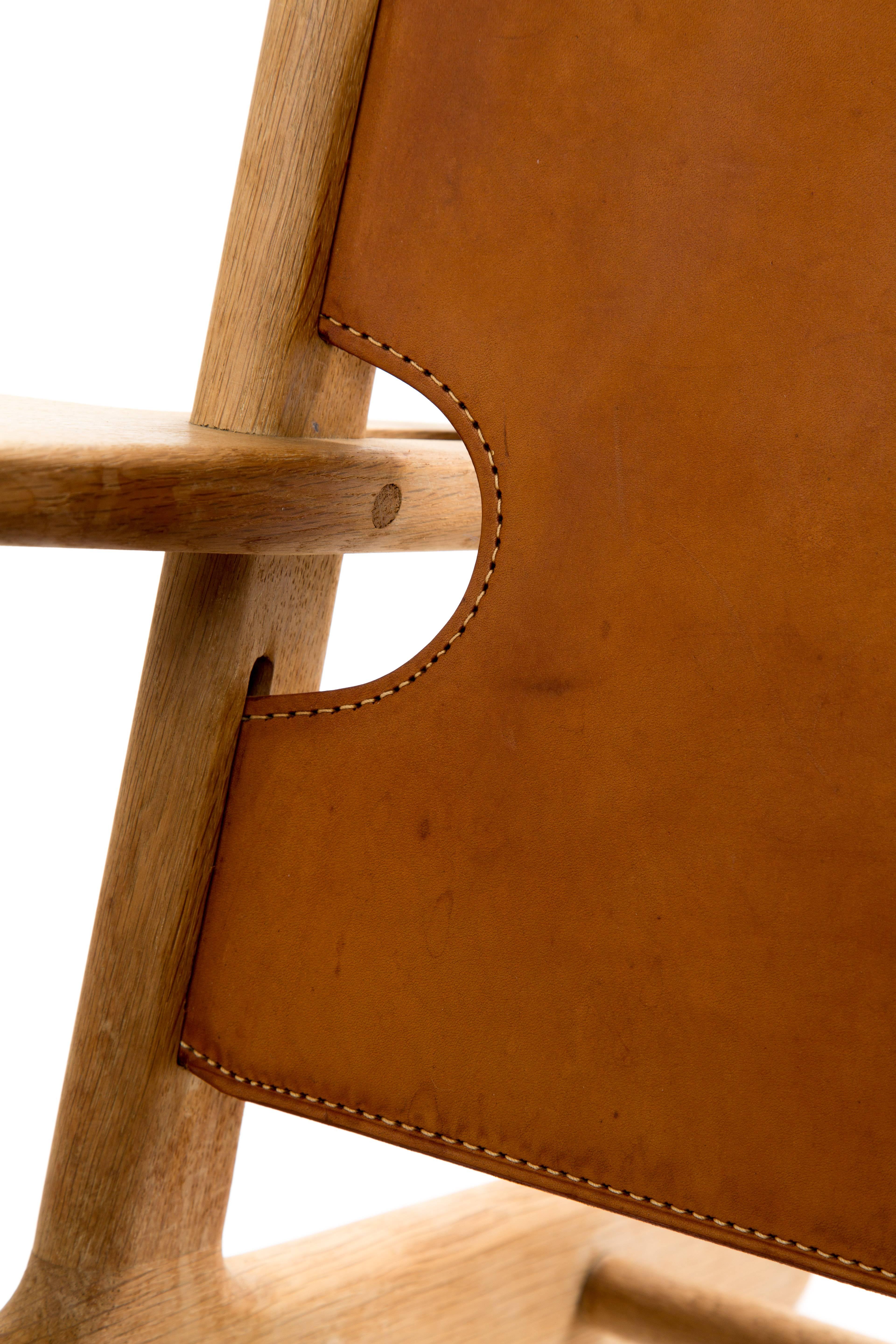 Leather set HUNTING CHAIRS of Borge Mogensen in saddle leather 