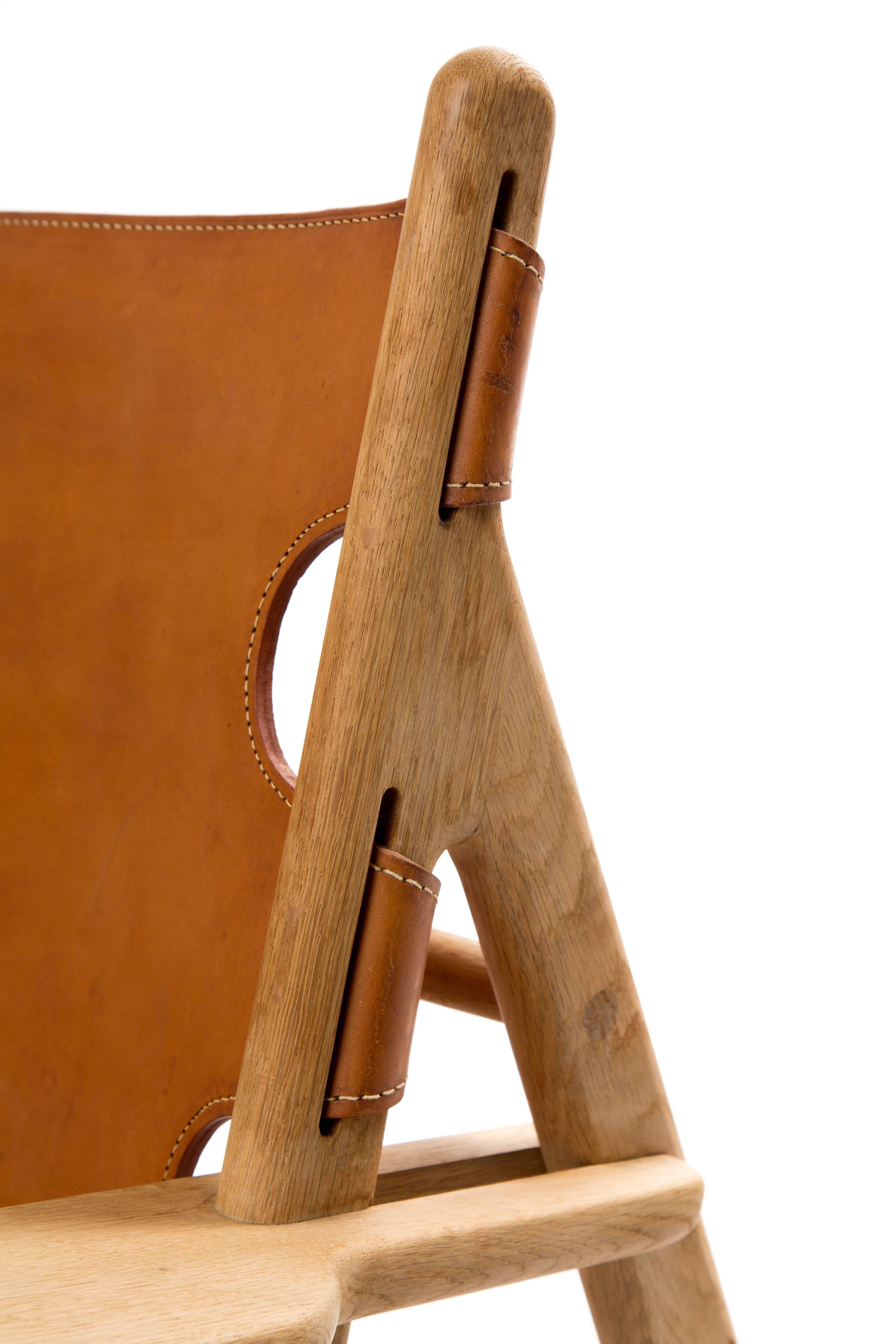 set HUNTING CHAIRS of Borge Mogensen in saddle leather  1