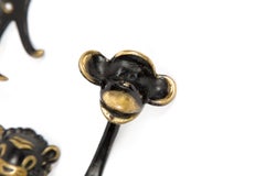 Set of Five Walter Bosse Brass Hooks, Hertha Baller