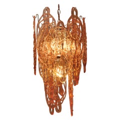 HANDMADE MURANO Maxxega Glass Lamp with 15 Glass Parts 1960s