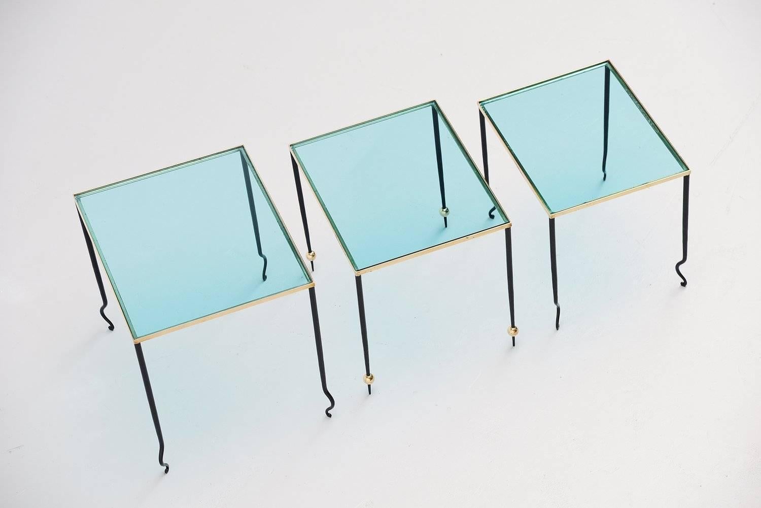 Mid-Century Modern René Drouet Nesting Tables, France, 1940