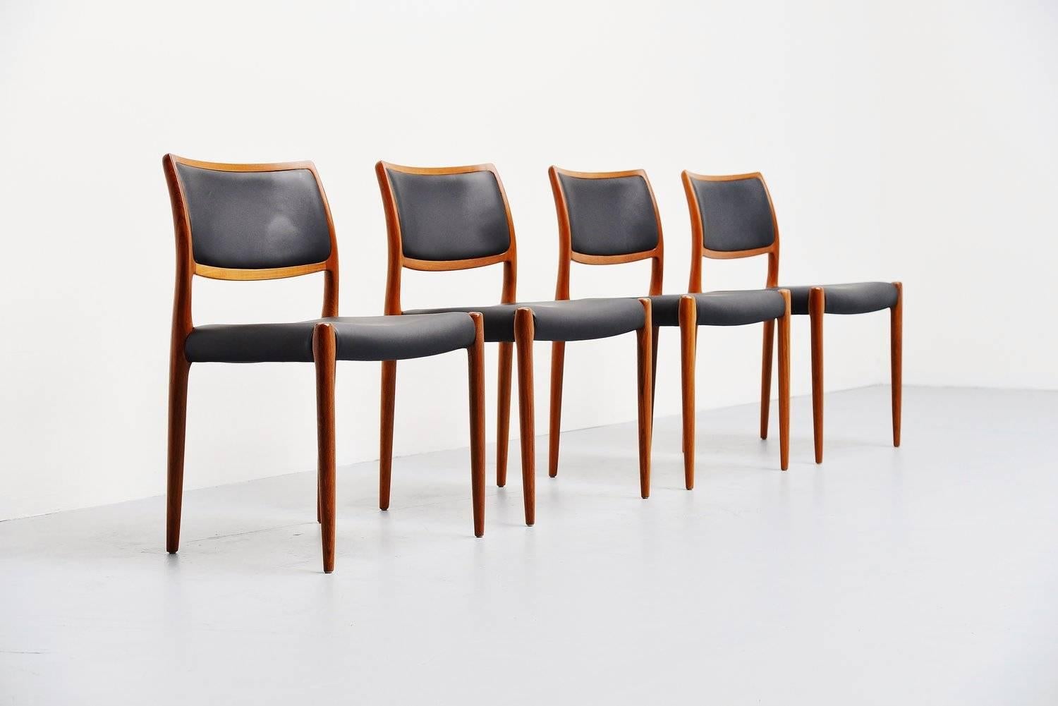 Scandinavian Modern Niels Møller Model 80 Dining Chairs, 1968