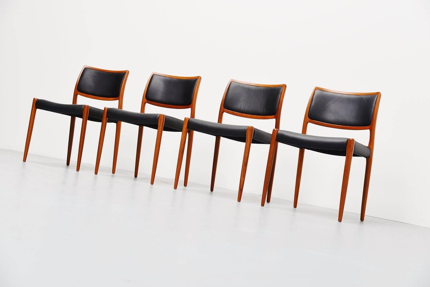 Mid-20th Century Niels Møller Model 80 Dining Chairs, 1968