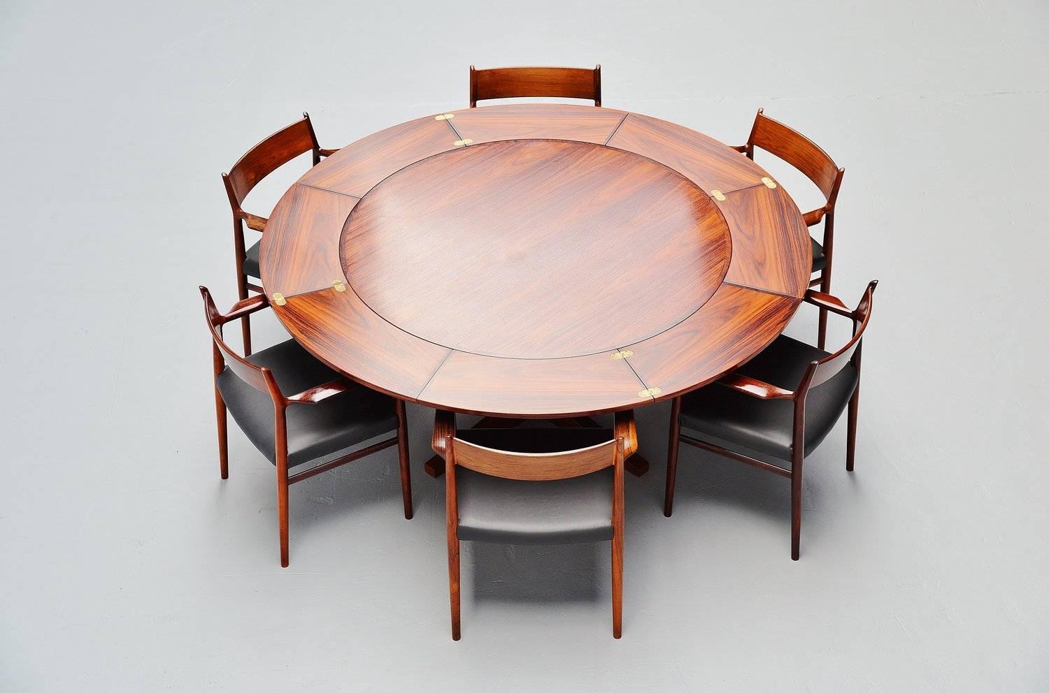 Dyrlund Extendable Rosewood Dining Table, Denmark, 1962 1