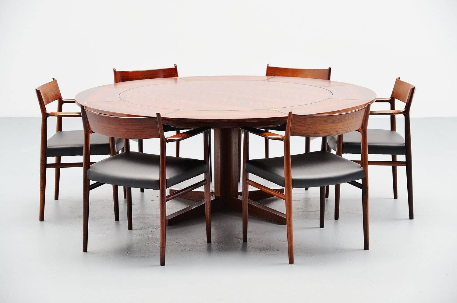 Dyrlund Extendable Rosewood Dining Table, Denmark, 1962 2