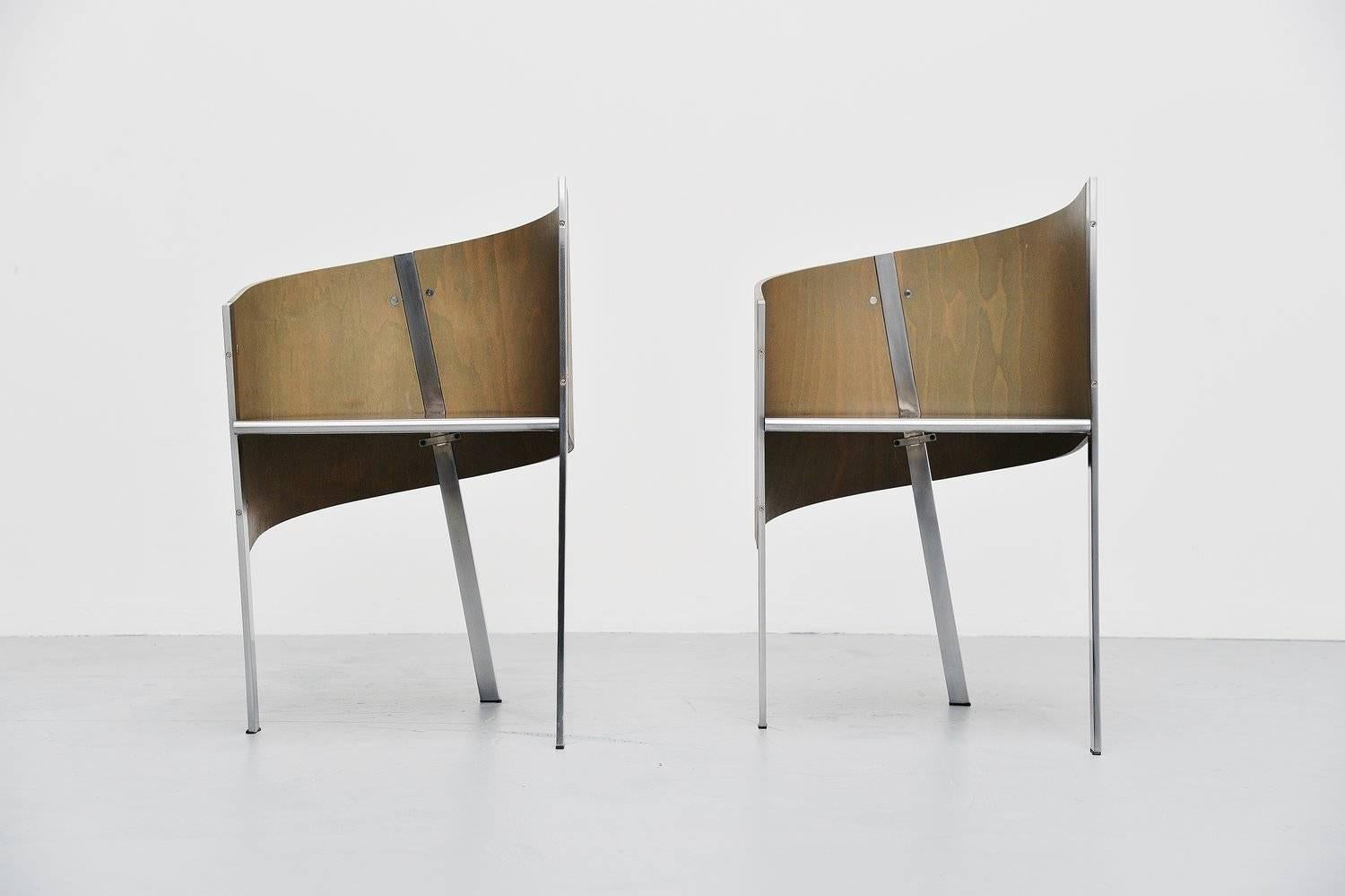 Mid-Century Modern Paolo Pallucco Pair of Side Chairs, Italy, 1987