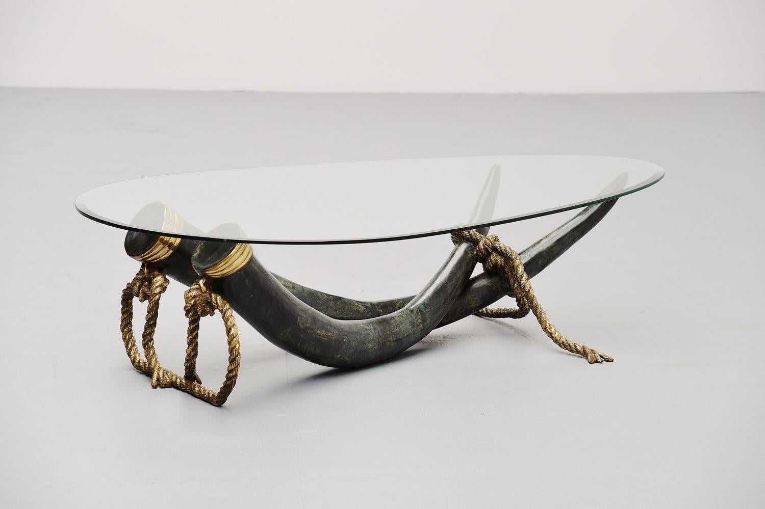 Italo Valenti Bronze Elephant Tusk Table, Spain, 1975 1