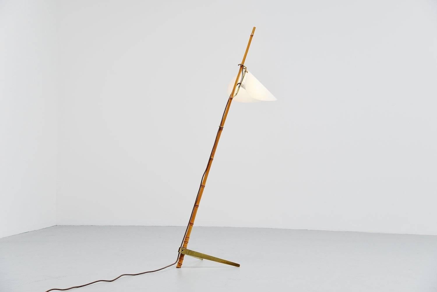 J.T. Kalmar Bamboo Floor Lamp, Austria, 1950 3