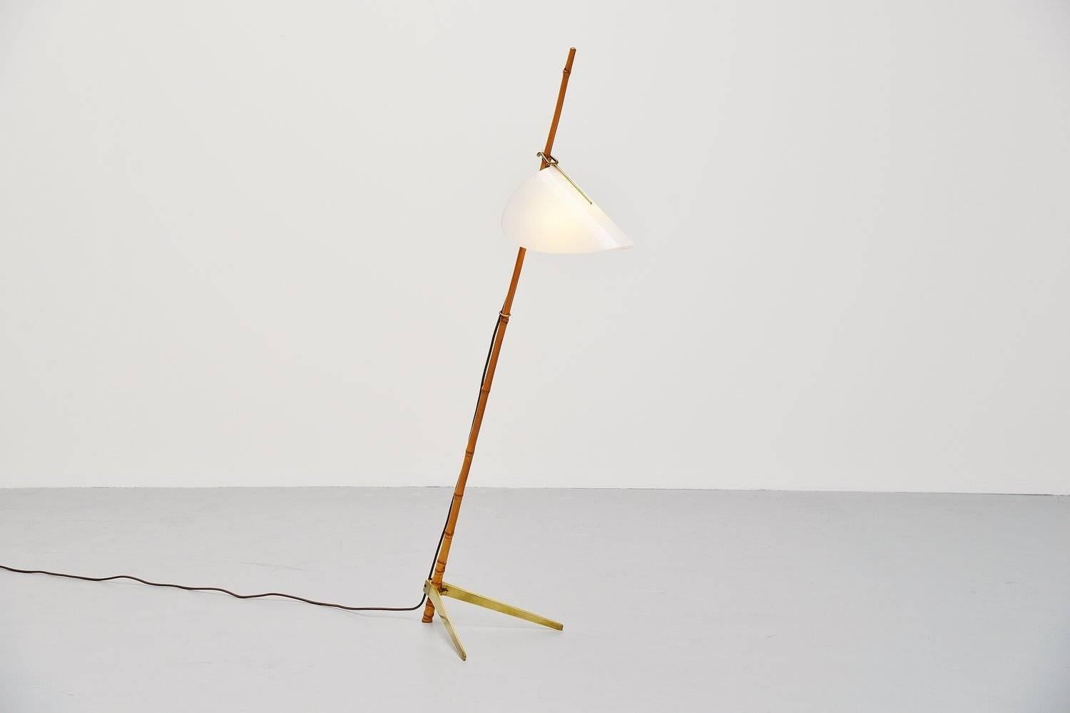 J.T. Kalmar Bamboo Floor Lamp, Austria, 1950 1