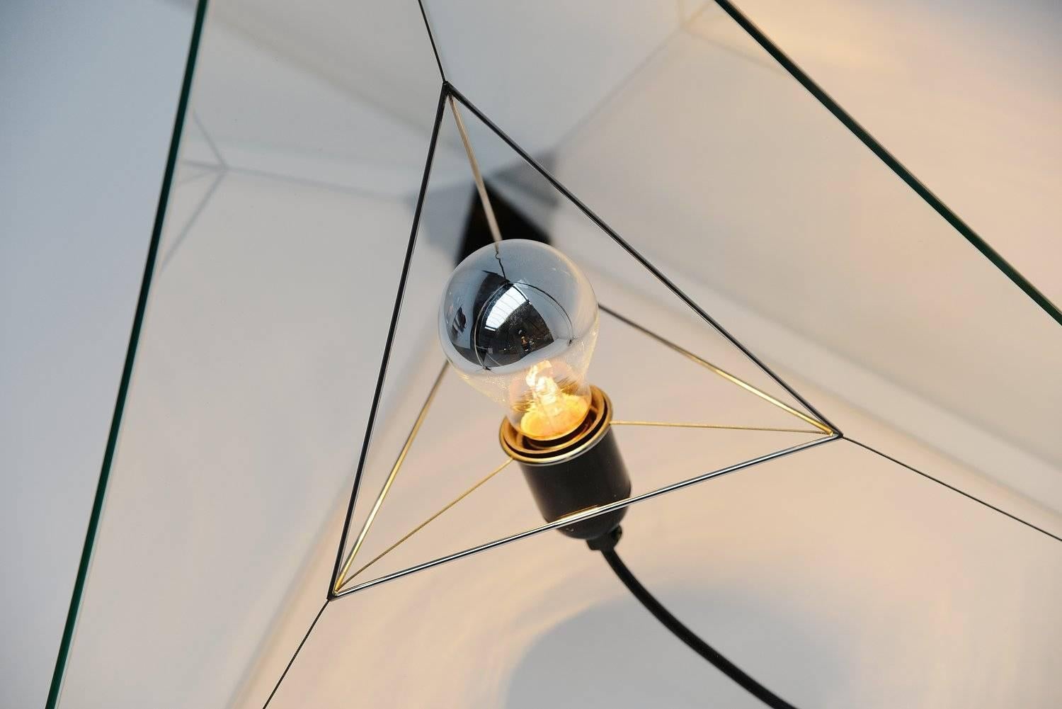 Mid-Century Modern Tetrahedron Table Lamp by Frans van Nieuwenborg Indoor, 1979