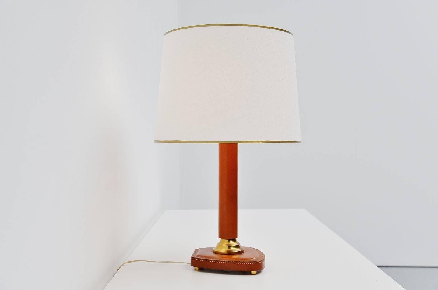 Jacques Adnet Style Table Lamp, France, 1970 In Excellent Condition In Roosendaal, Noord Brabant