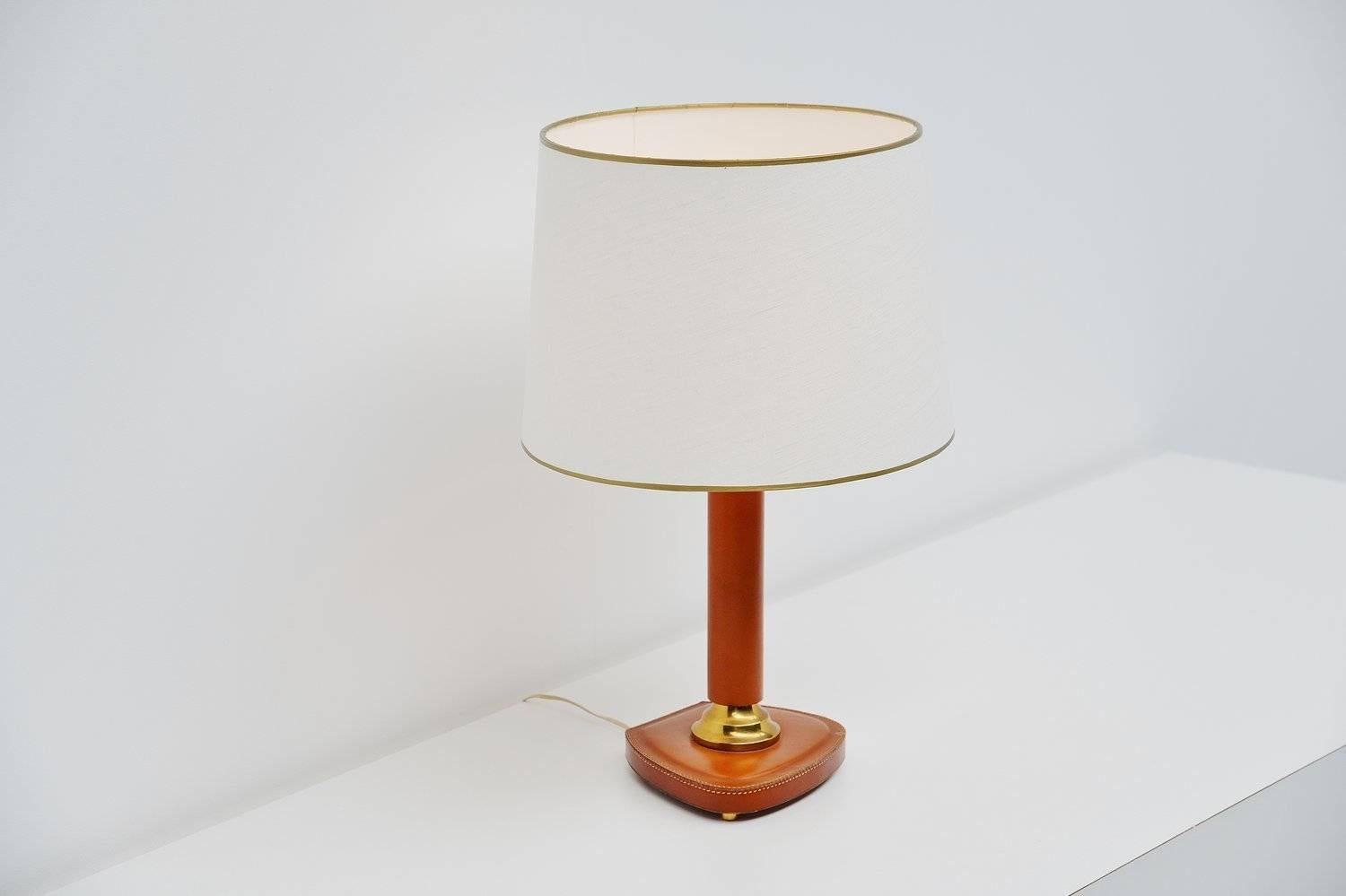 Late 20th Century Jacques Adnet Style Table Lamp, France, 1970