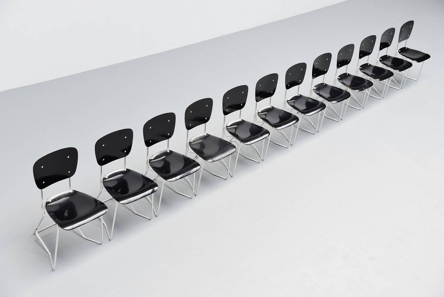 Mid-Century Modern Armin Wirth Aluflex 12 Folding Chairs Switzerland, 1951