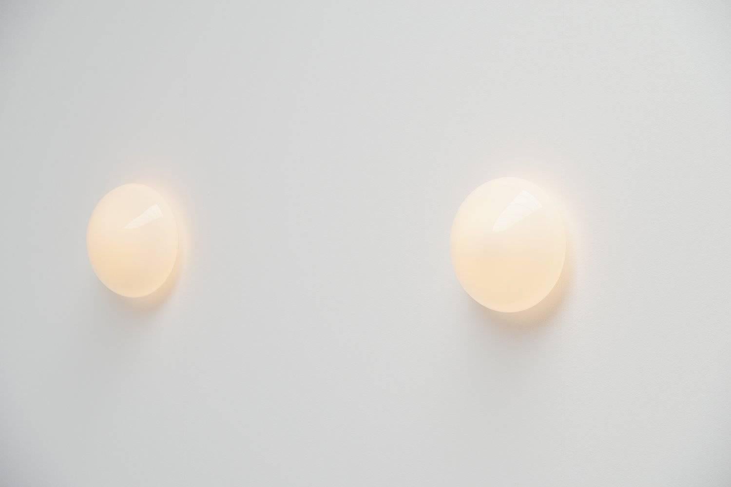 Glass Wilhelm Wagenfeld Lindner Sconces Bauhaus, Germany, 1955