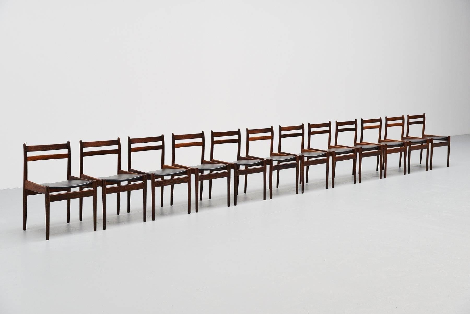 Mid-Century Modern Jos De Mey Wenge Dining Chairs Set, Belgium, 1959