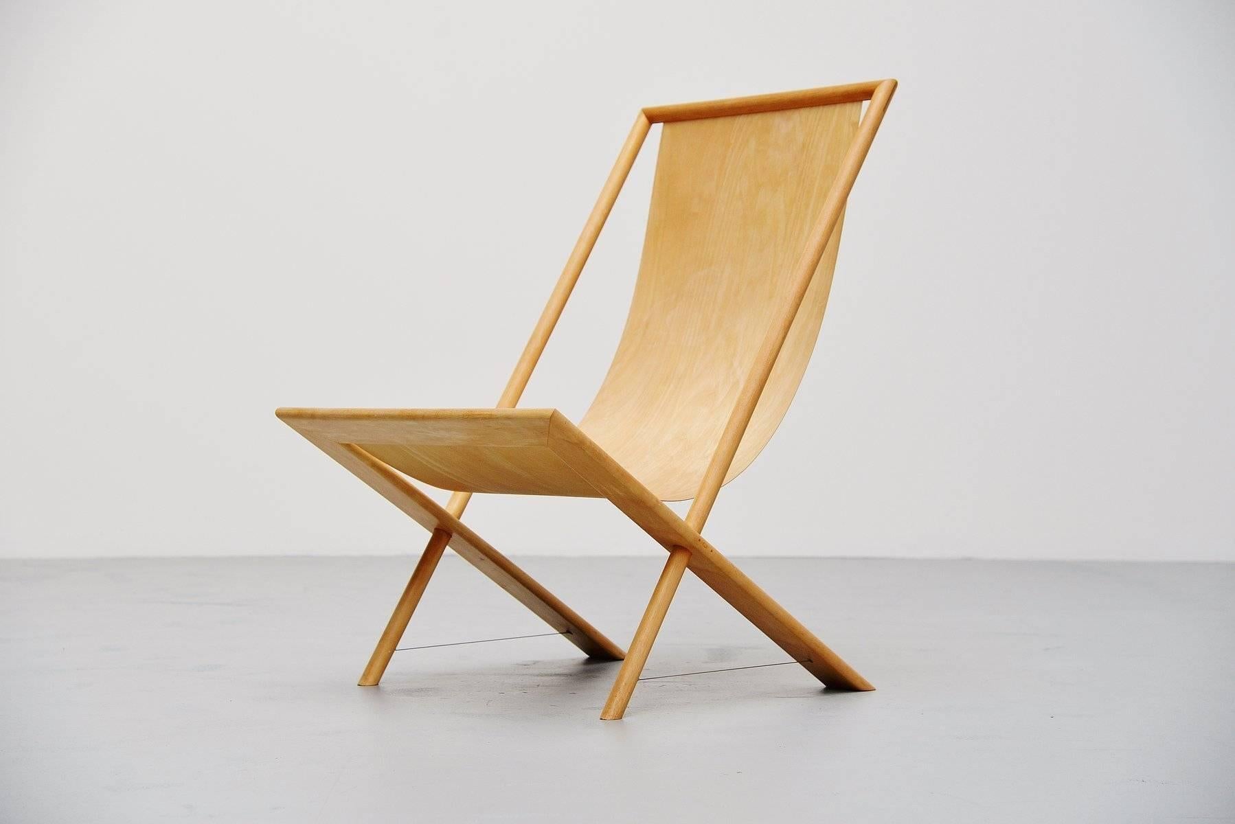 Mid-Century Modern Frits Swart Unique Lounge Chair in Plywood, 1979