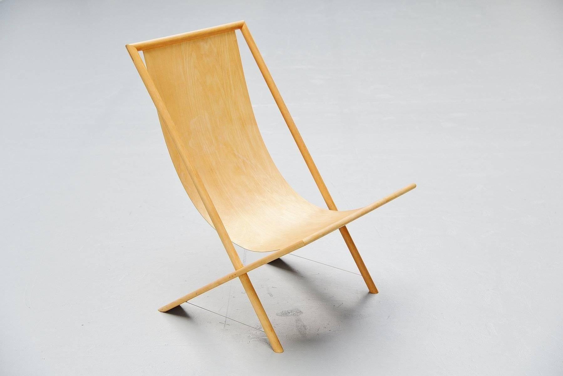 Birch Frits Swart Unique Lounge Chair in Plywood, 1979