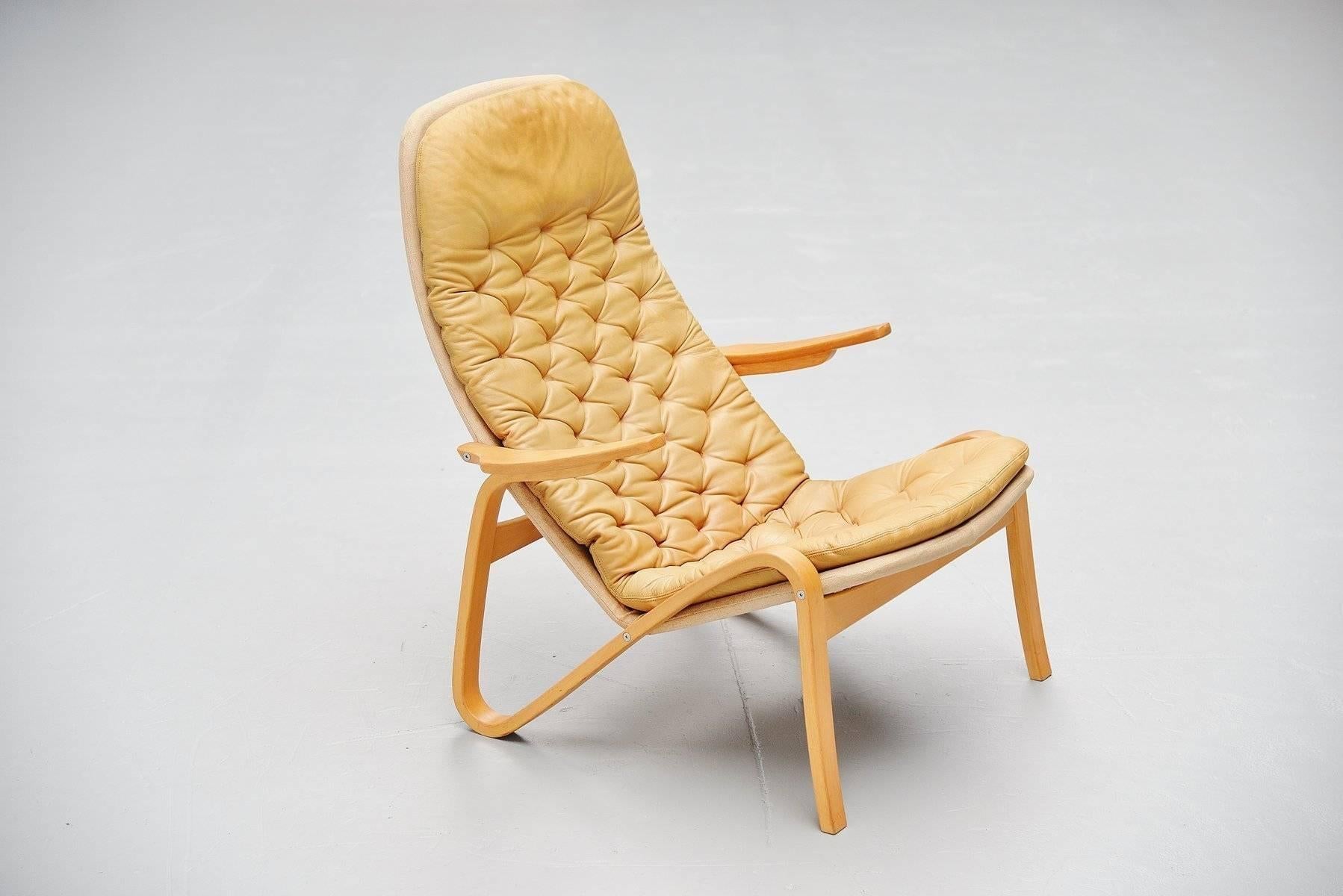 Swedish Bruno Mathsson Dutch Grasshopper Lounge Chair, Sweden, 1974