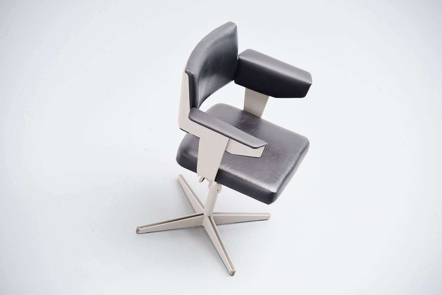 Faux Leather Friso Kramer Revolve Desk Chair Ahrend de Cirkel, 1960