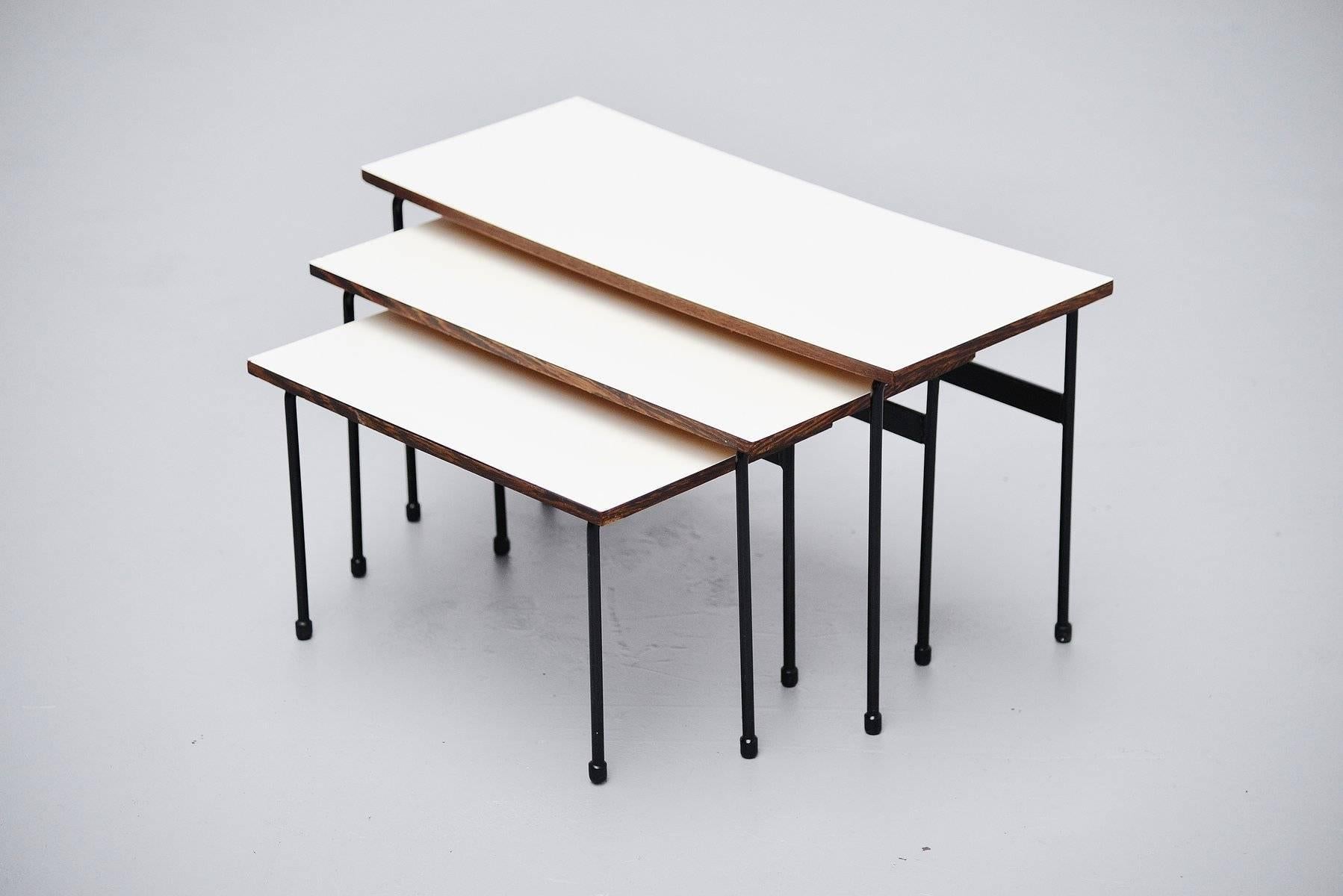 Martin Visser Twello Nesting Tables for 'T Spectrum, 1956 In Good Condition For Sale In Roosendaal, Noord Brabant