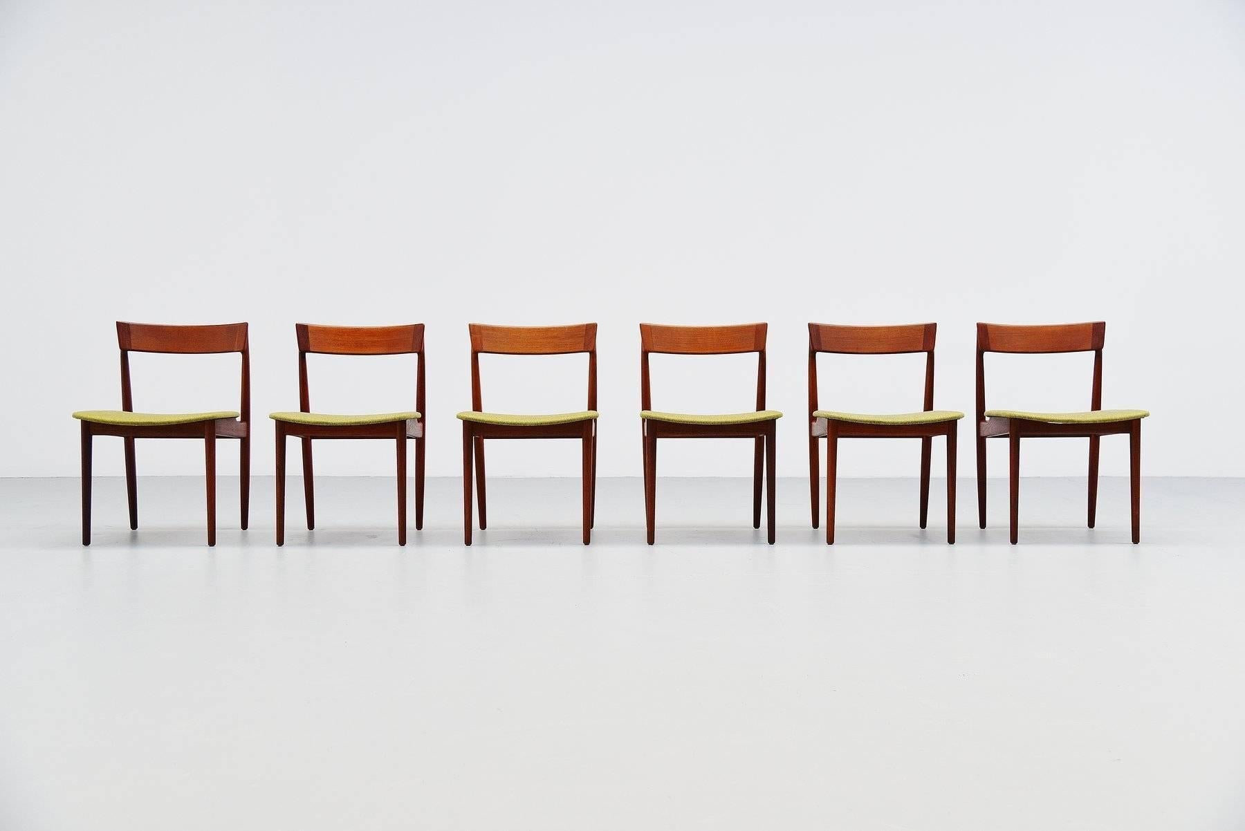 Scandinavian Modern Henry Rosengren Hansen Dining Chairs, Denmark, 1960