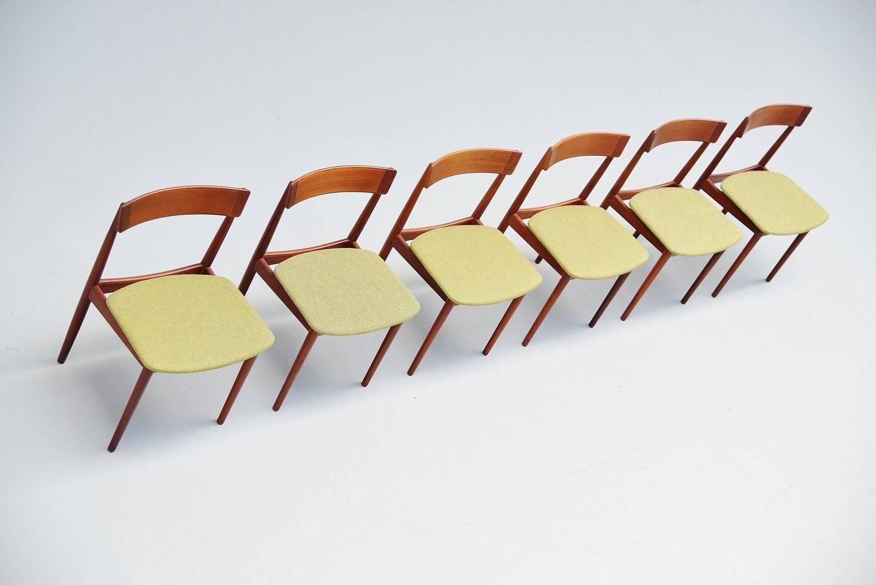 Henry Rosengren Hansen Dining Chairs, Denmark, 1960 In Good Condition In Roosendaal, Noord Brabant