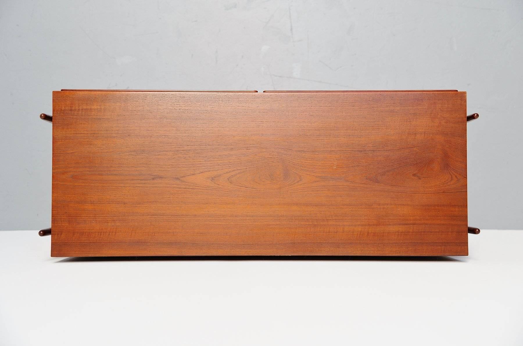 Scandinavian Modern Niels Vodder High Buffet in Teak, Denmark, 1956