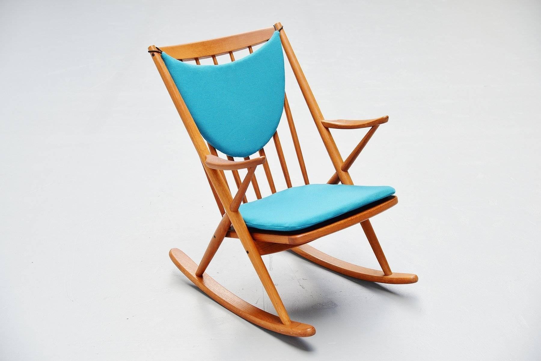 Fabric Frank Reenskaug Rocking Chair for Bramin, Denmark, 1960