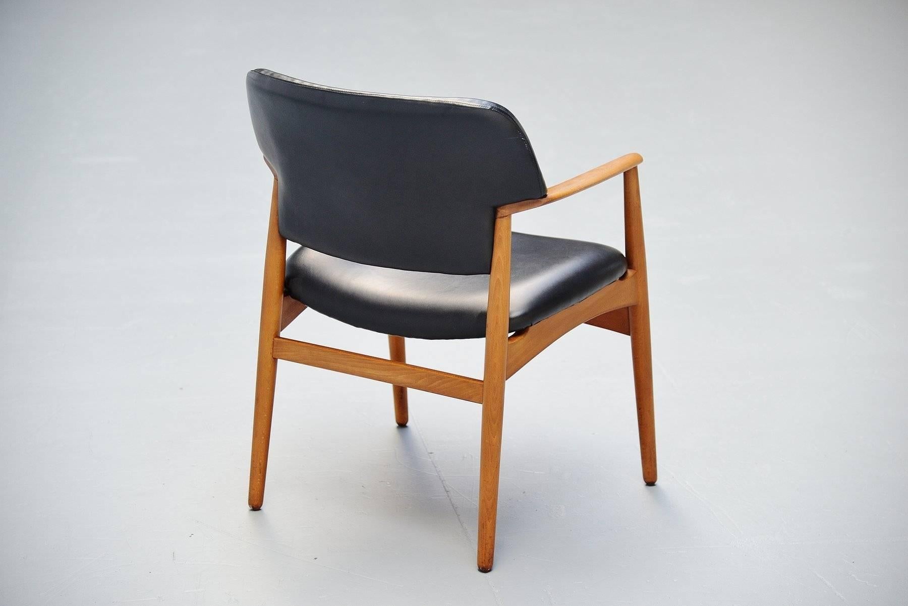 Scandinavian Modern Ejnar Larsen & Aksel Bender Madsen for Fritz Hansen Chairs, 1955