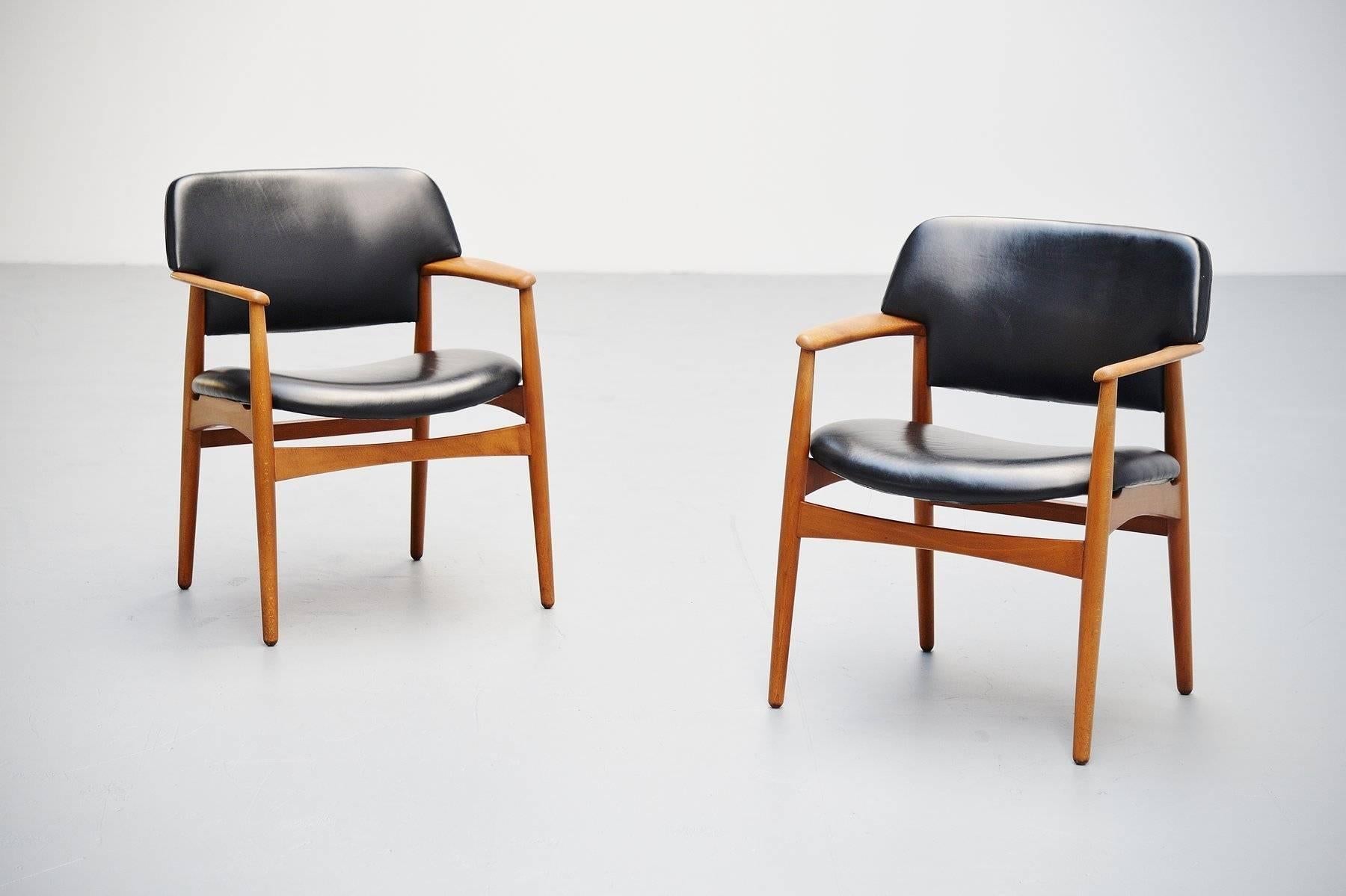 Birch Ejnar Larsen & Aksel Bender Madsen for Fritz Hansen Chairs, 1955
