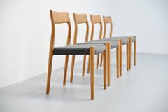Niels Moller Model 77 Chairs in Oak, Denmark, 1959