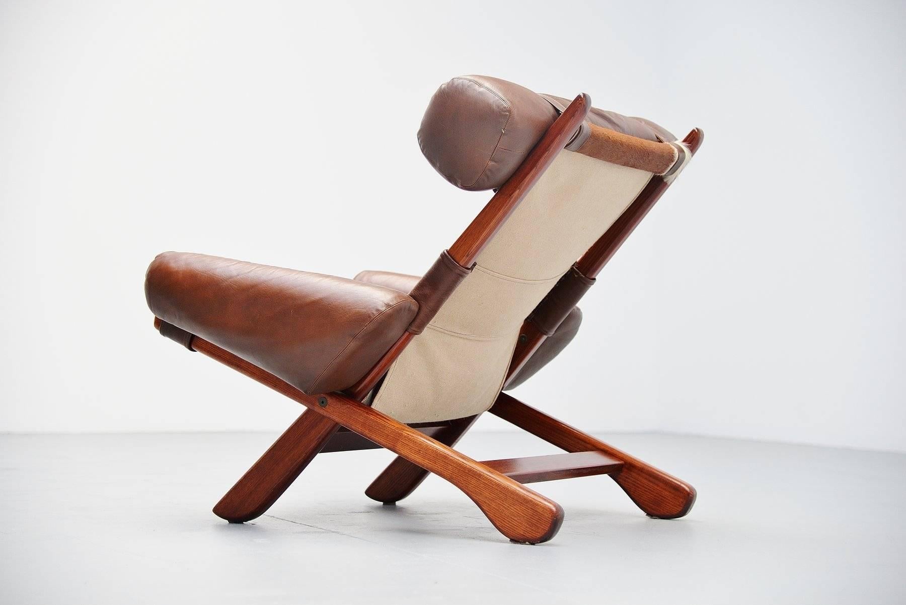 Unusual Lounge Chair with Cow Skin Seat, Brazil, 1970 2