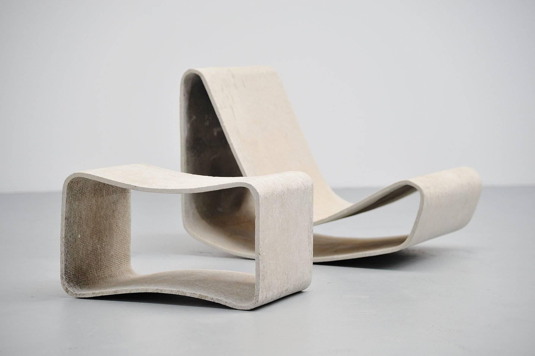 Willy Guhl Loop Chair Garden Set Eternit, Switzerland, 1954 In Good Condition In Roosendaal, Noord Brabant