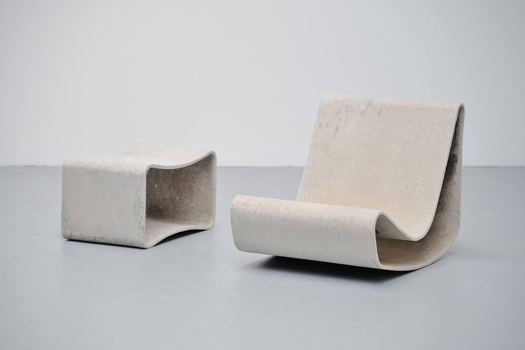 Mid-Century Modern Willy Guhl Loop Chair Garden Set Eternit, Switzerland, 1954