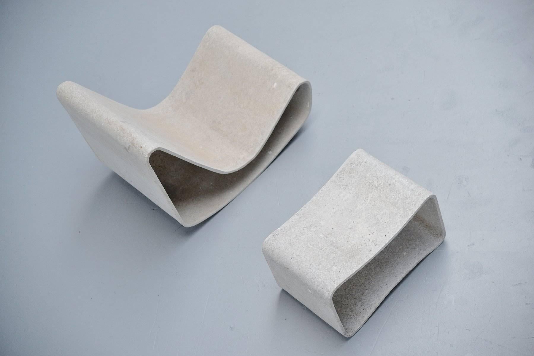 Swiss Willy Guhl Loop Chair Garden Set Eternit, Switzerland, 1954
