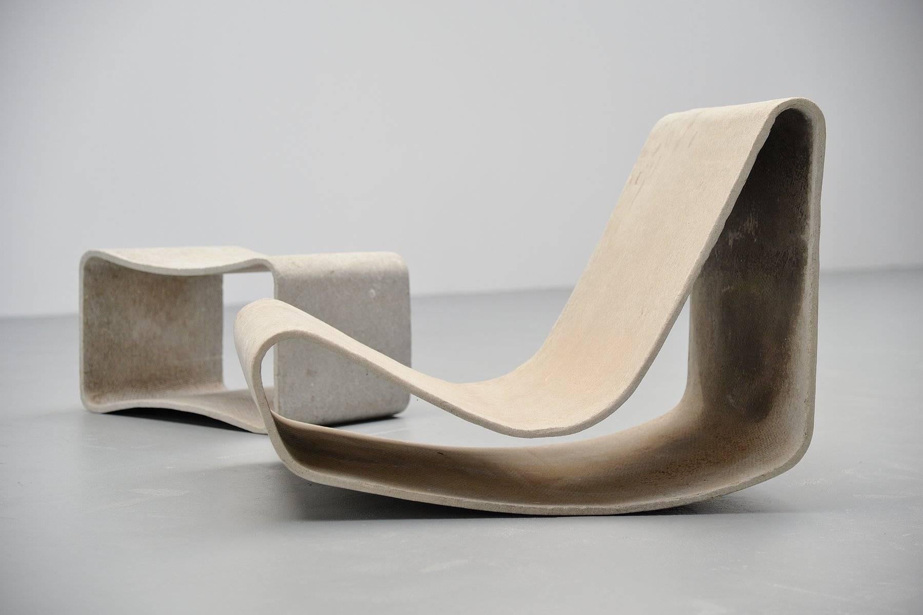 Cement Willy Guhl Loop Chair Garden Set Eternit, Switzerland, 1954
