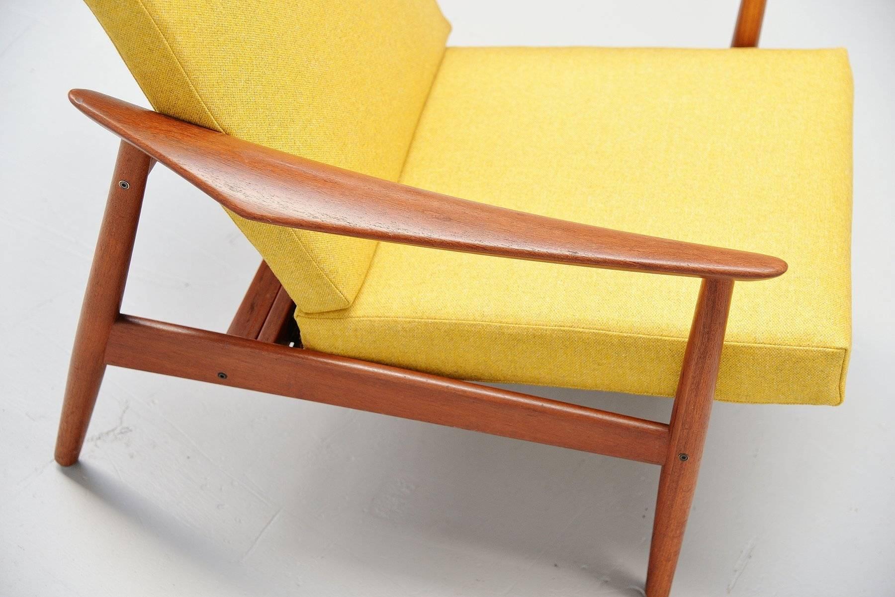 Arne Vodder FD164 Adjustable Lounge Chair France & Son, 1962 In Excellent Condition In Roosendaal, Noord Brabant