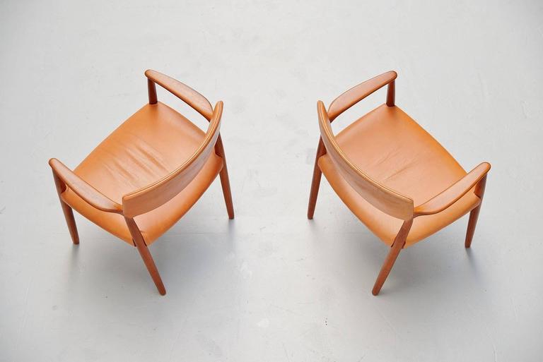 Danish Ejnar Larsen and Aksel Bender Madsen Willy Beck Armchairs, 1951 For Sale